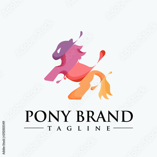 new generation of the pony horse logo vector