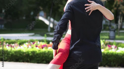 Tango dance in a public location.