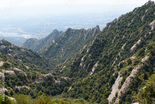 Mountain view near the abbey of Montserrat, taken on a sunny summer day, Barcelona, Spain