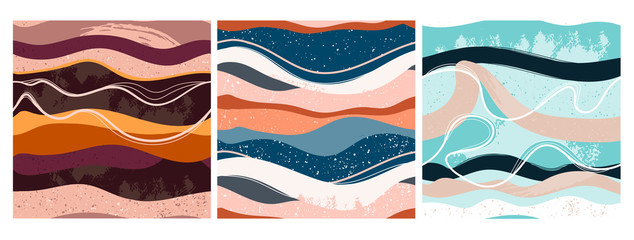 Ingelijste posters Voor haar Abstract marmerpatroon in moderne kleuren  © Dariia