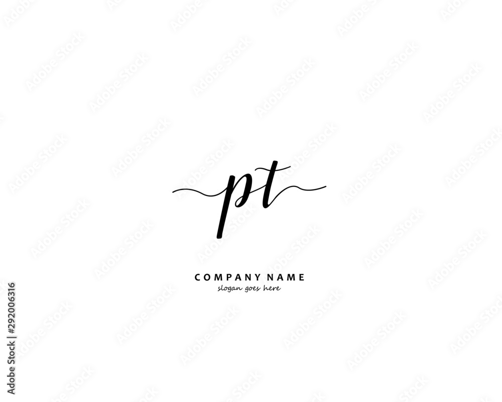 PT Initial handwriting logo vector PT Initial handwriting logo vector