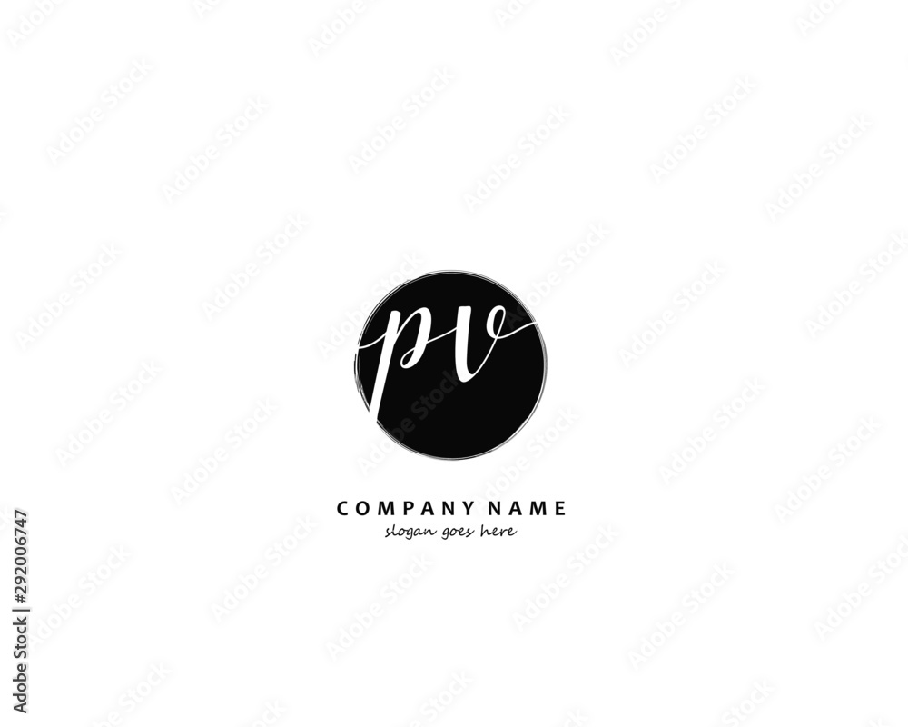 PV Initial handwriting logo vector PV Initial handwriting logo vector