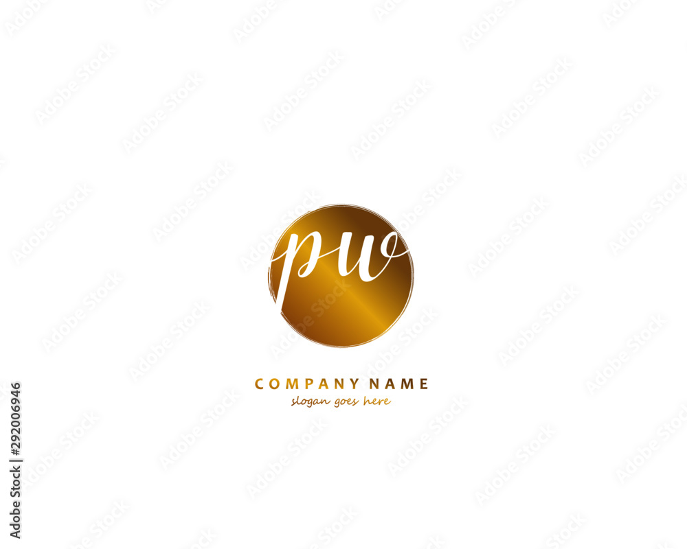 PW Initial handwriting logo vector PW Initial handwriting logo vector