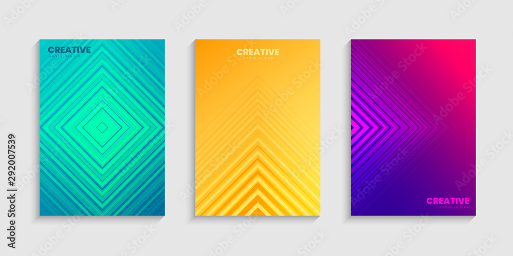 Colorful halftone gradients, Minimal Cover design template set with gradient background you can use for artwork, print, flyer, brochure, catalog, poster, book, magazine, etc