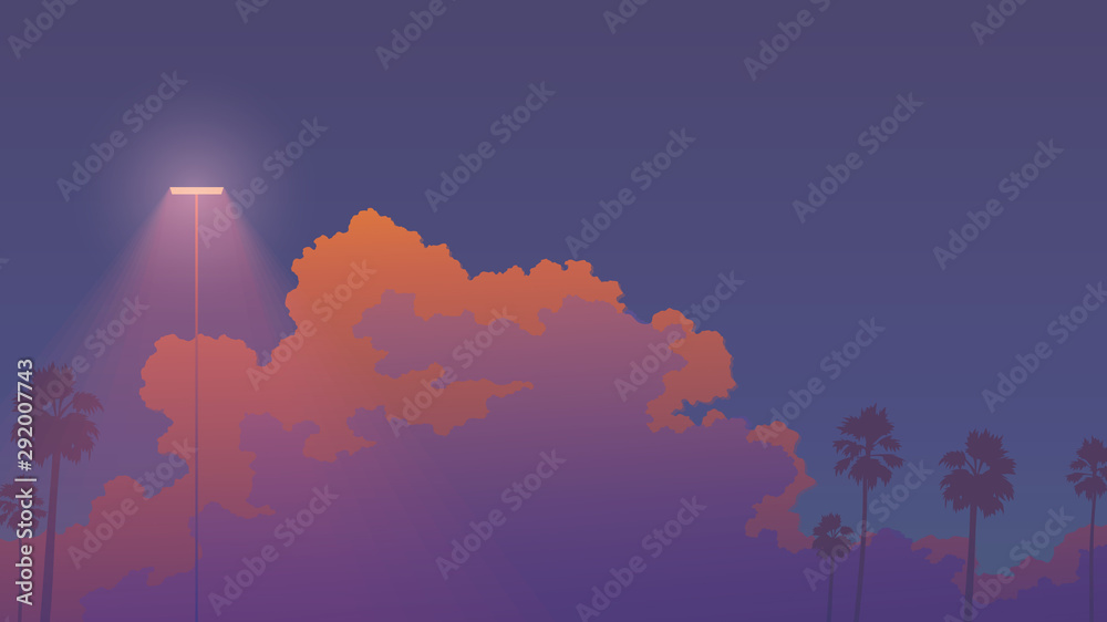 nostalgic sunset sky aesthetic background