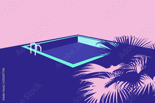 vintage pool pastel minimal background