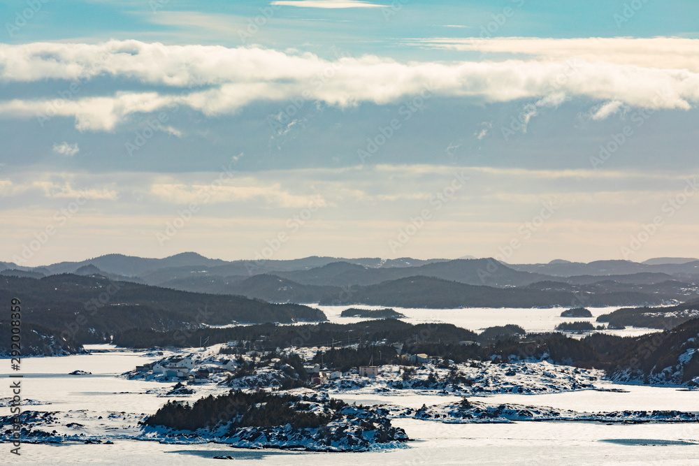 Winter landscape on New World Island NL Canada