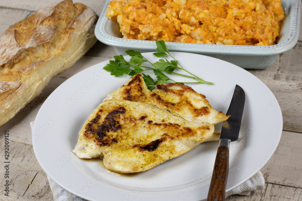 escalope de poulet grillée