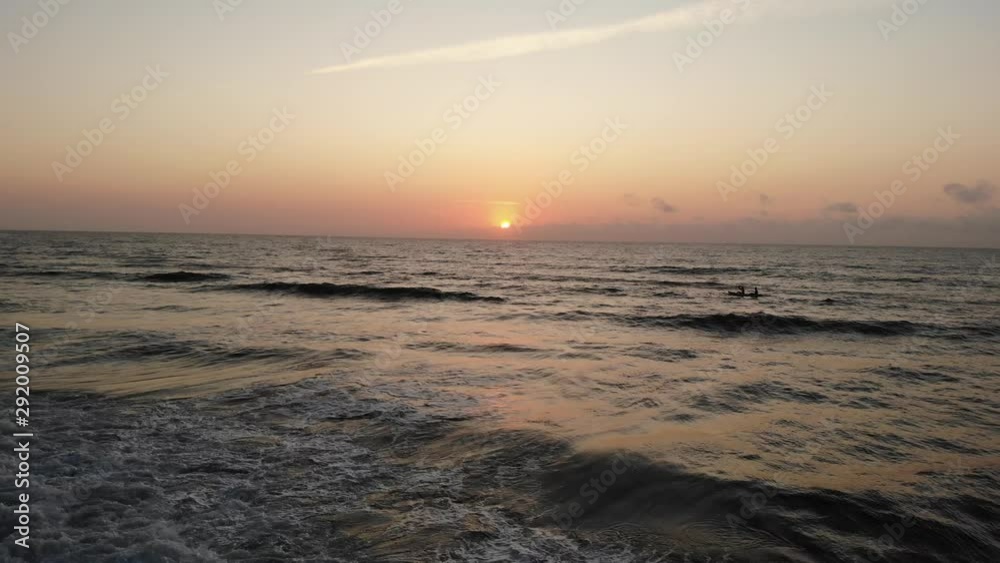 Aerial Ocean Scene of Sun Rising Over the Atlantic Ocean Aerial Ocean Scene of Sun Rising Over the Atlantic Ocean