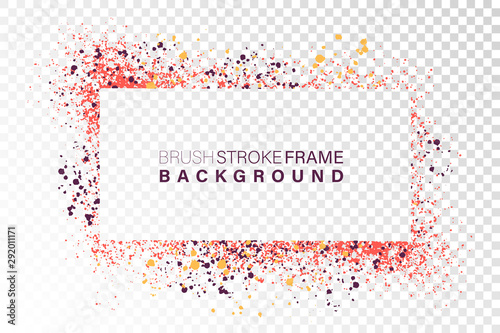 Hand drawn grunge frame rectangular shape. Various colors splaches with copy space. Abstract artistic horizontal background. photo