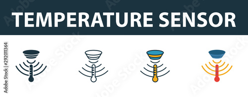 Temperature Sensor icon set. Premium symbol in different styles from sensors icons collection. Creative temperature sensor icon filled, outline, colored and flat symbols