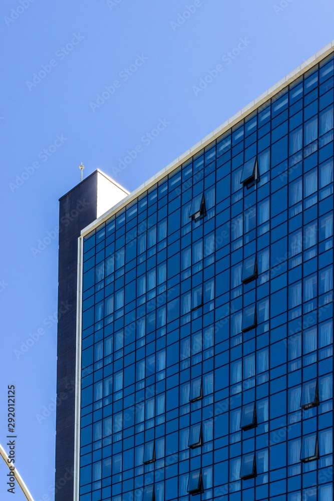 Vertical frame of high-rise glazing facade office building structure Vertical frame of high-rise glazing facade office building structure