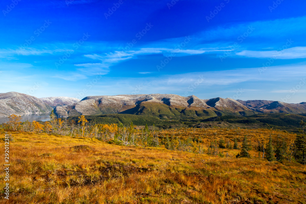 Happy hiking in great autumn weather in northern Norway