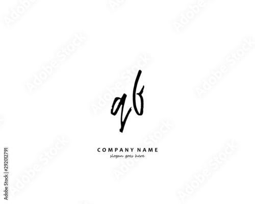 QF Initial handwriting logo vector
