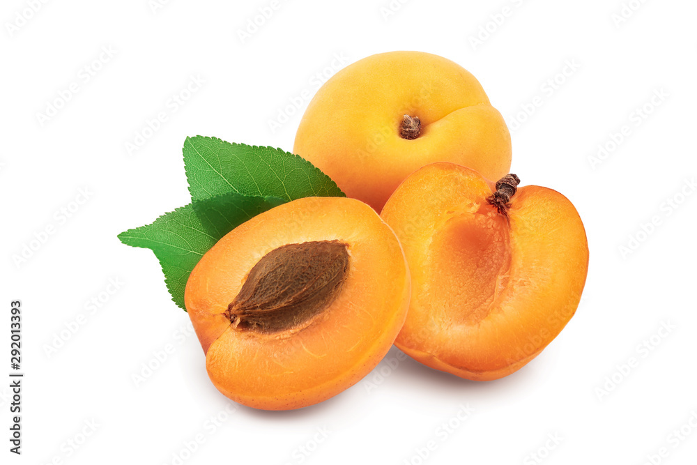 Apricot fruit isolated on white background macro Apricot fruit isolated on white background macro