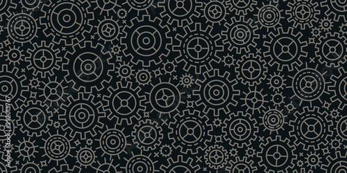 Gears seamless background. Business, industry, technology concept. Vector