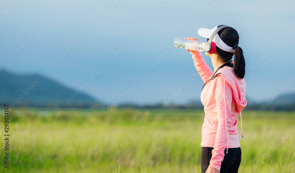 Women jogging in the beautiful nature Women jogging in the beautiful nature