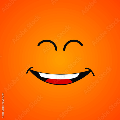 laugh close up until both eyes are closed cartoon vector