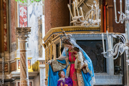 Statue of Virgin Mary from inside the Amalfi Cathedral, Piazza del Duomo, Italy
