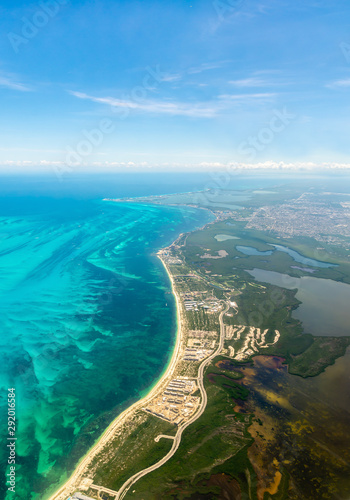 Aerial view Riviera Maya Cancun Mexico - image