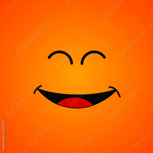 laugh until both eyes are closed cartoon vector