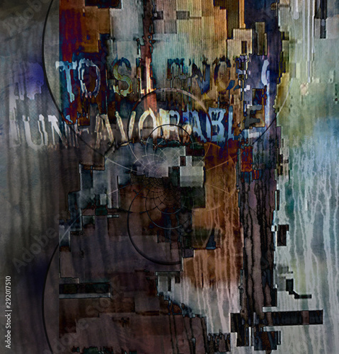 Silence effect. Digital grunge abstract