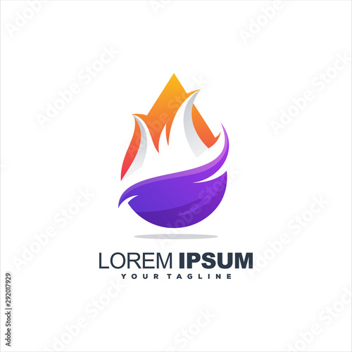 awesome flame gradient logo design