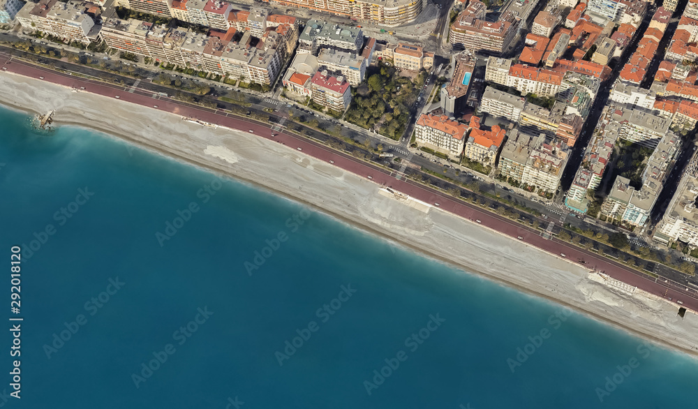 Cote d'azur nice from a bird's eye drone