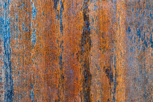 Abstraktes Muster einer rostigen Metallplatte in Nahaufnahme