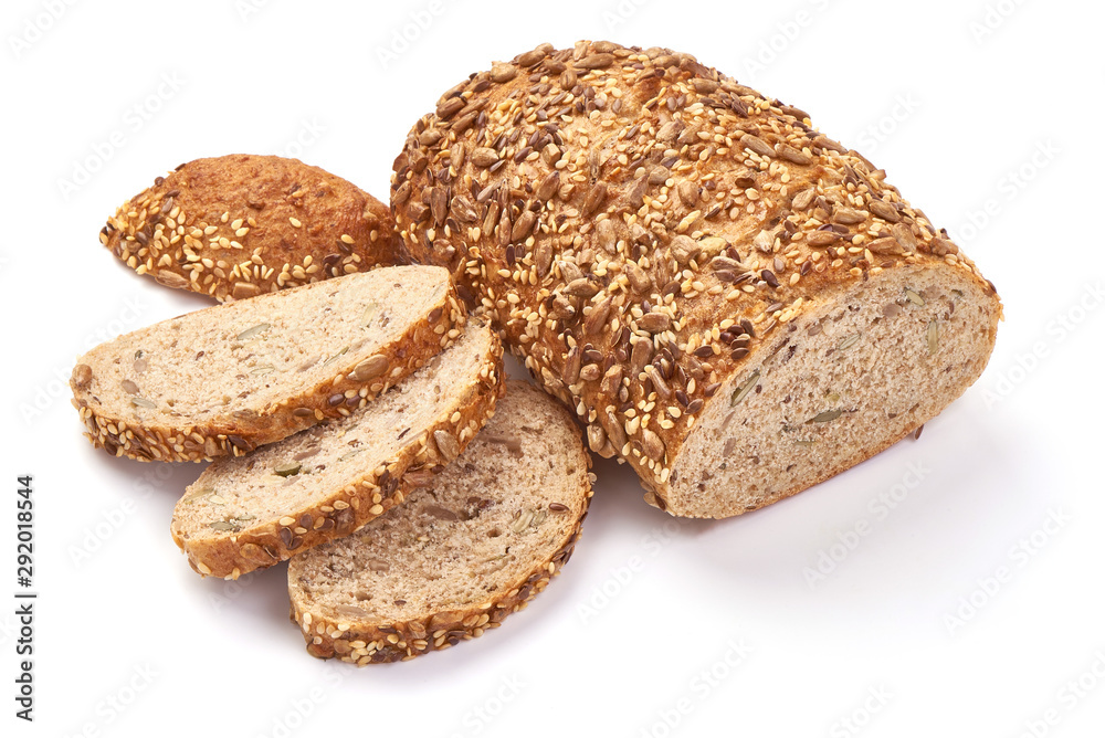 Fresh grain bread, isolated on white background Fresh grain bread, isolated on white background