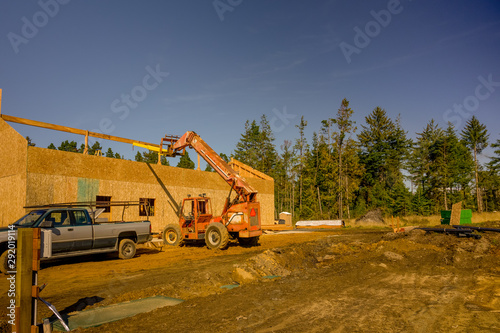 Heavy machinery used for new home construction