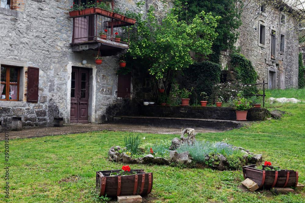 Stone house in traditional Kotli village, Istra