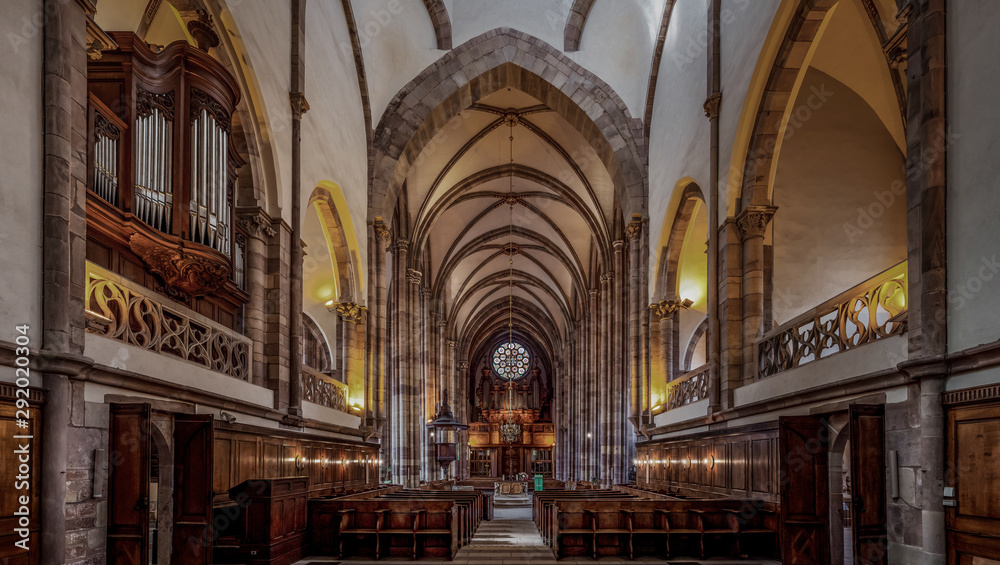 Fototapeta premium Pipe organ of Zolbermann in the Church Saint Thomas, Strasbourg