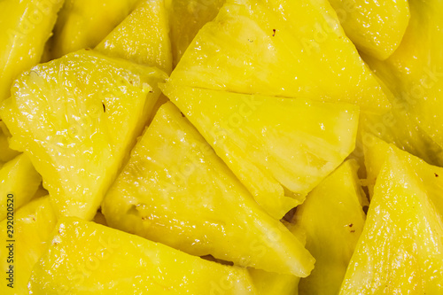 Pieces of chopped pineapple for the background