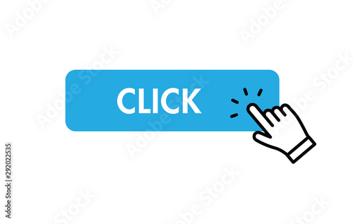 Click here button with hand clicking icon.