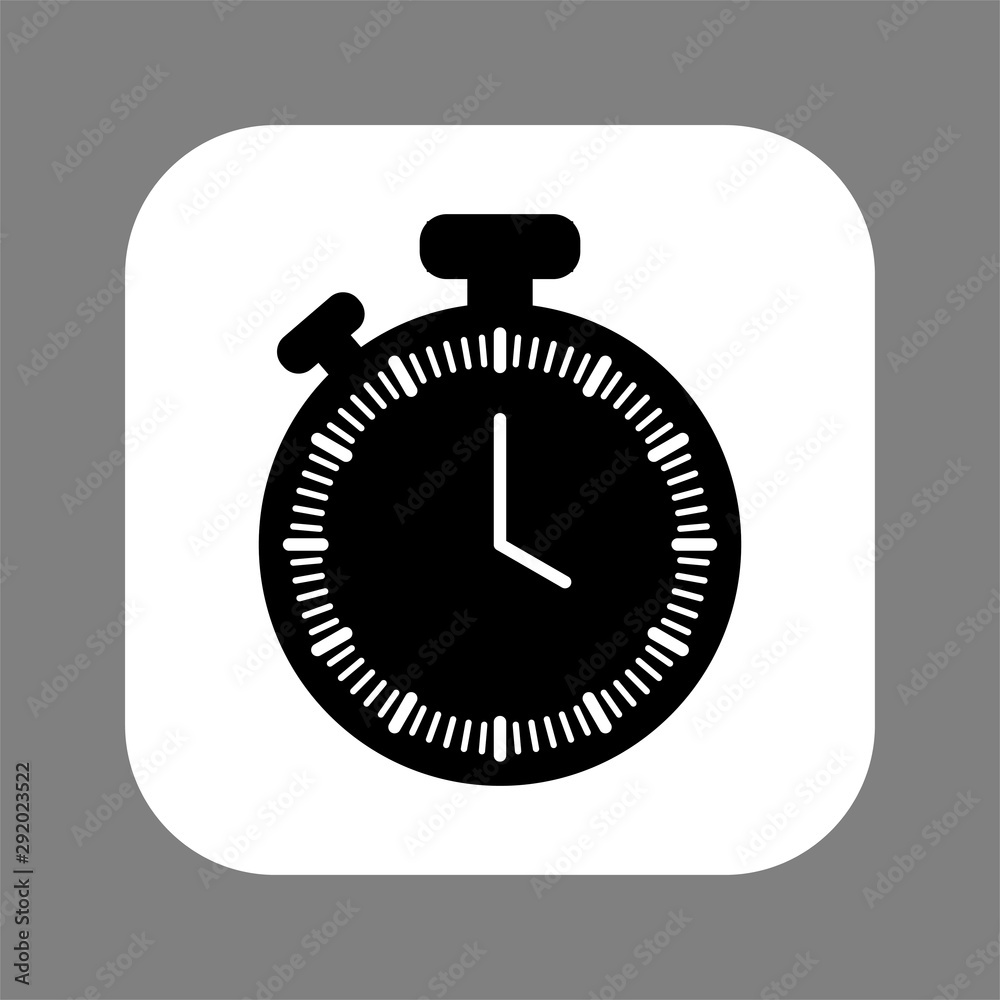 Clock line icon isolated on grey background. Black and white simple watches. Time concept. Vector illustration Clock line icon isolated on grey background. Black and white simple watches. Time concept. Vector illustration
