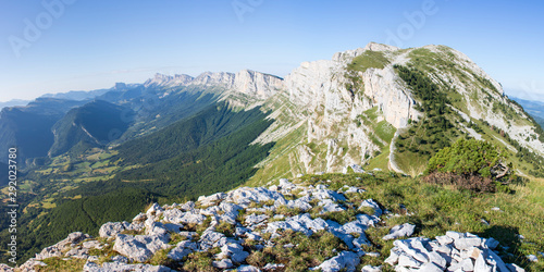 Fototapeta Panorama sur le massif du Vercors au pas de la Balme, Isère, France