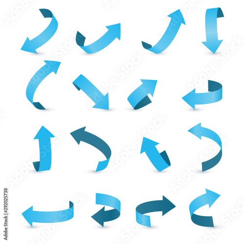 Blue ribbon arrow set. Arrow stickerst various angles and directions.