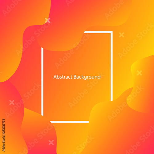 Orange and red poster card, template and background