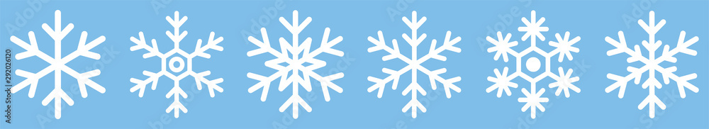 Snowflake different icons. Vector illustrator