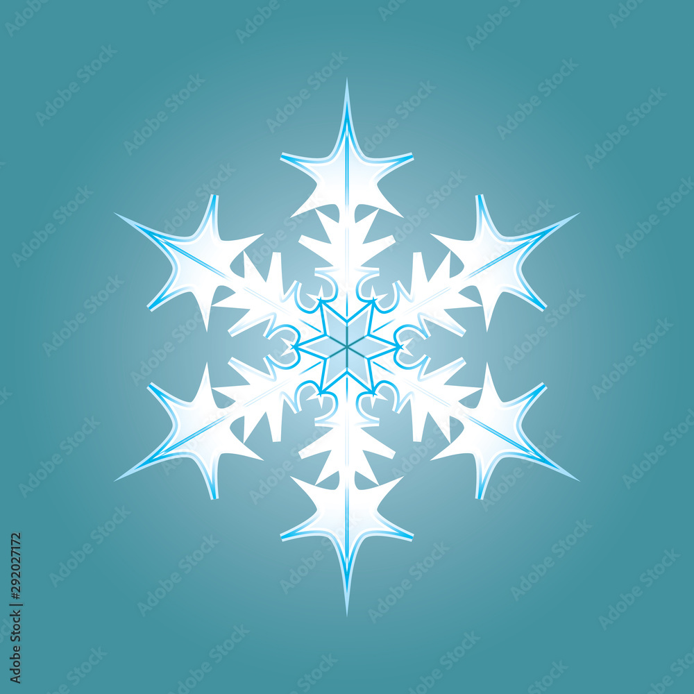 Blue-white snowflake illustration. Winter crystal element. JPEG Blue-white snowflake illustration. Winter crystal element. JPEG