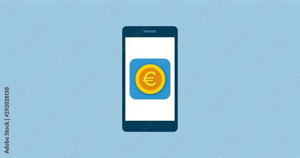 Smartphone with euro Smartphone with euro