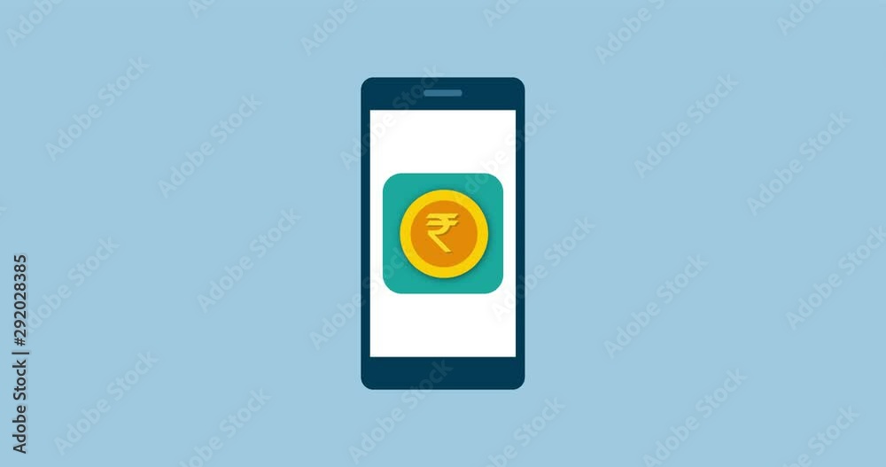 Smartphone with rupee Smartphone with rupee