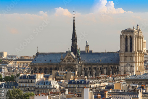 The famous Catholic Notre Dame Cathedral , Paris, France.