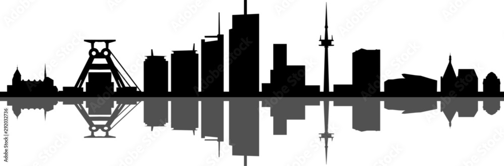 Essen Skyline City Vector Silhouette
