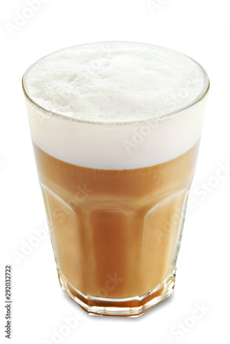 Coffee drink in glass on a white isolated background