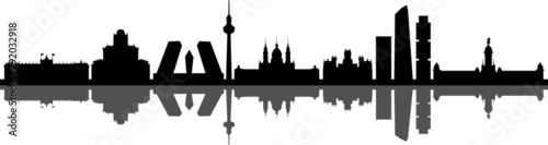Madrid City Skyline Vector Silhouette