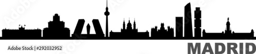 Madrid City Skyline Vector Silhouette