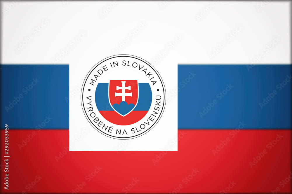 Fototapeta premium Made in Slovakia flag icon.
