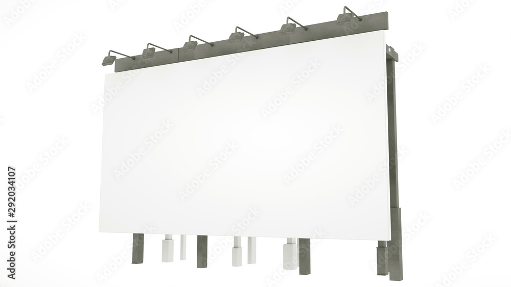 Obraz premium Blank billboard at white background. 3d illustration